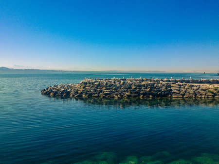Beautiful blue lakeの写真素材