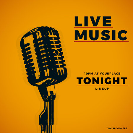 live music poster vector illustration