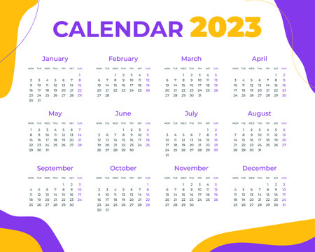 calendar for 2023 vector illustrationのイラスト素材