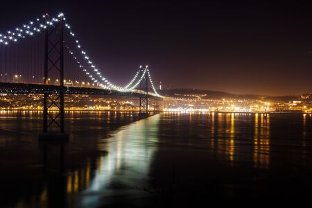 Bridge over Lisbon at night