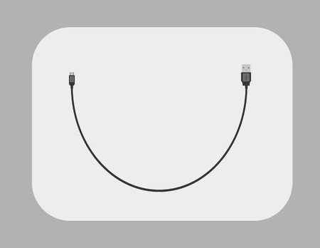 USB cable flat styleのイラスト素材