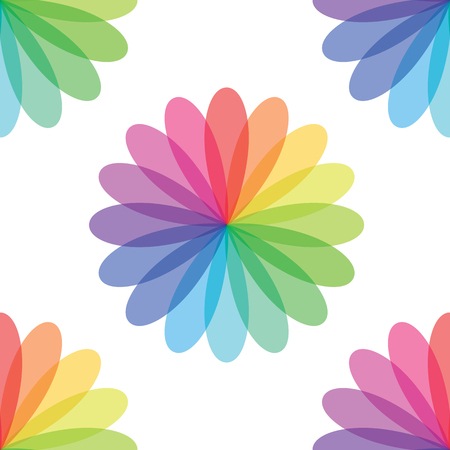 Colorful floral pattern on a white background.のイラスト素材