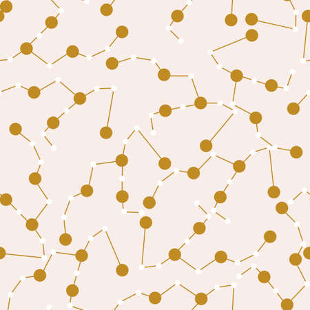 gold and white celestial elements in a seamless pattern designのイラスト素材