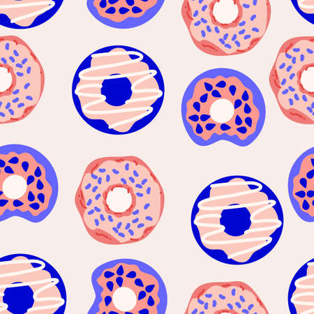 colorful donuts seamless pattern designのイラスト素材