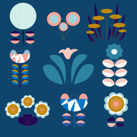 Flower pastel composition setのイラスト素材