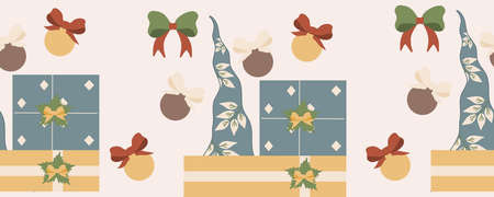 Vertical seamless boarder with cute gnomes and flowersのイラスト素材