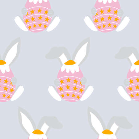 easter egg with bunny years, seamless patternのイラスト素材