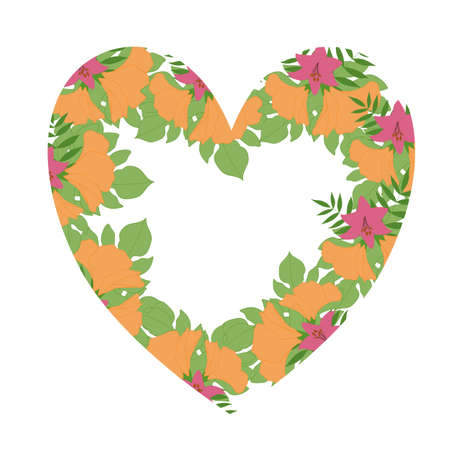 tropical yellow frame for wedding invitationsのイラスト素材
