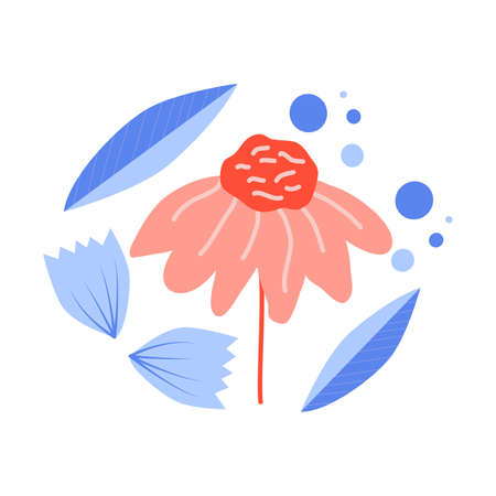 Colorful vector flowers in beautiful illustration design, perfect to use on the web or in printのイラスト素材