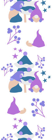 Cute vector gnomes in a Christmas decor, perfect to use on the web or in printのイラスト素材