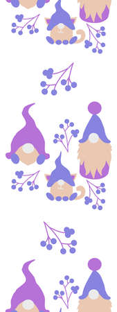 Cute vector gnomes in a Christmas decor, perfect to use on the web or in printのイラスト素材