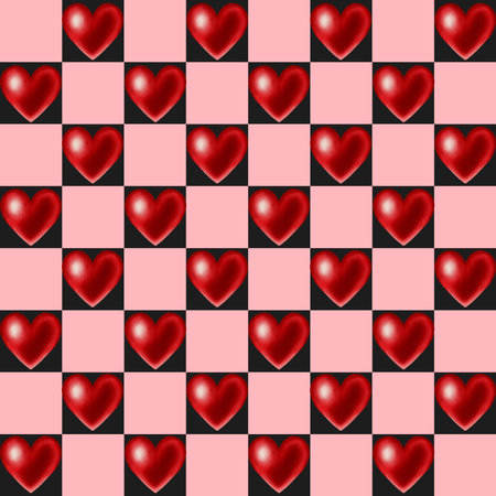 Simple and sweet watercolor seamless pattern with vibrant red hearts. Perfect for Valentine's Day...