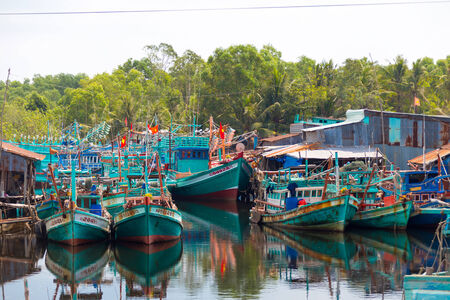an old fishing village on Phu Quoc, Vietnam のeditorial素材