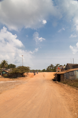 village road of yellow sand in Vietnamのeditorial素材