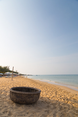Vietnamese fishing boat on the beach of Phu Quocの写真素材