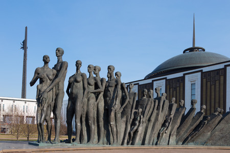 Victory Park - March 2014  Monument  Tragedy of Peoples  - a monument to prisoners of Nazi concentration camps  Sculptor - Zurab Tsereteli, in March 2014, Moscow, Russiaのeditorial素材