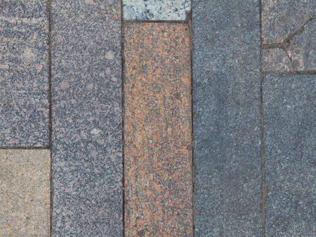 granite path of colored stones of different breedsの写真素材