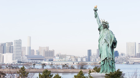 Tokyo - February 4, 2015: Statue of Liberty in Odaiba area Feb 4, 2015, Tokyo, Japanのeditorial素材
