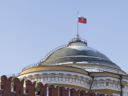 Moscow - November 29, 2015: Flag of the Russian President on the Senate Kremlin Palace November 29, 2015, Moscow, Russiaのeditorial素材