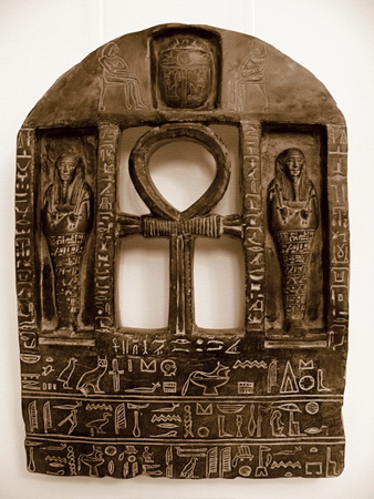 Ancient artifact made of stone in Ukraine.の写真素材