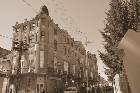 the streets of the old town sights in Ukraineの写真素材