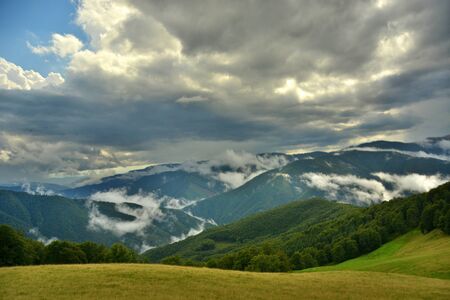 beautiful views of the mountains peaks of the Carpathians