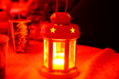 unusual light from illuminating lampsの写真素材