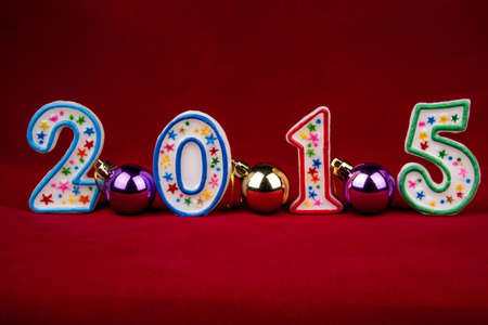 New two thousand fifteenth year figures and Christmas toysの写真素材