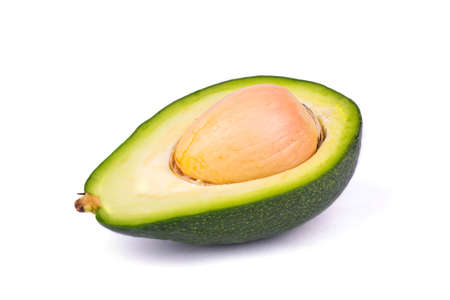 Half of avocado fruit with a core