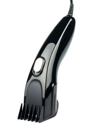 Black machine for hairstyle on a white backgroundの写真素材