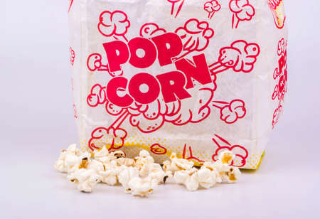 Packing popcorn with are scattered grainsの写真素材