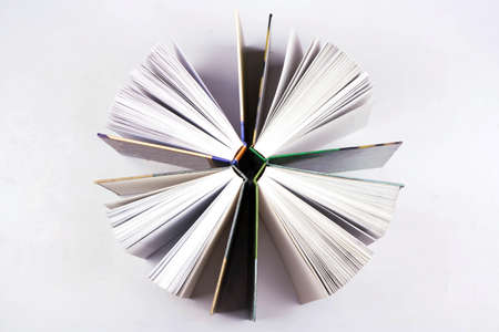 Open book in the form of a circle on a white background