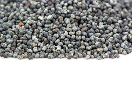 A scattered pile of dry poppy grainsの写真素材