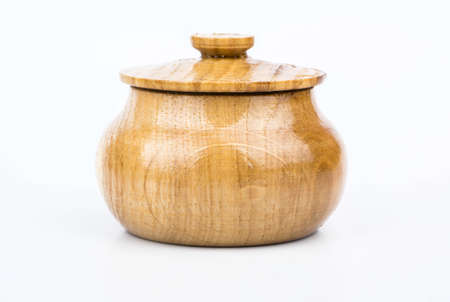 Wooden utensils with cap for salt and other spicesの写真素材