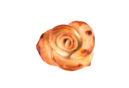 Home baked dough rose isolated on a white backgroundの写真素材