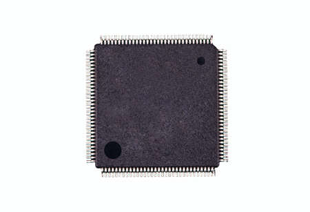 Black square chip isolated on a white background