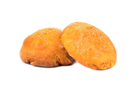Tasty homemade carrot cookies on a white background