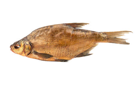 Smoked bream fish isolated on white background