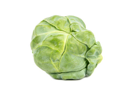 Raw green brussel sprouts isolated on white backgroundの写真素材