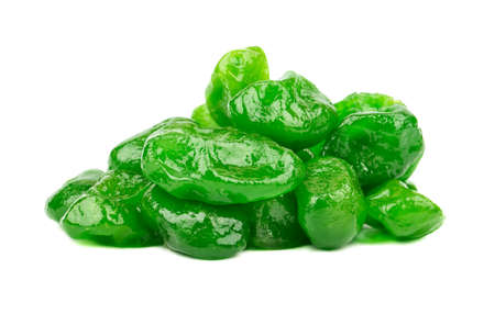 Pile dried kumquat lime on white backgroundの写真素材