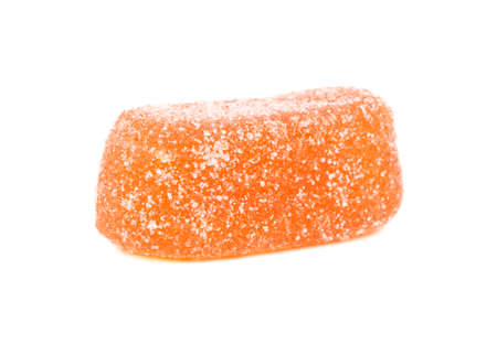 Orange jelly candies isolated on a white background