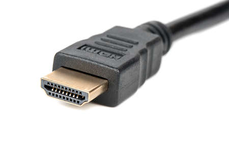 Hdmi cable close up on white background
