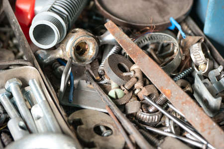 Various metal tools in the garage close upの写真素材