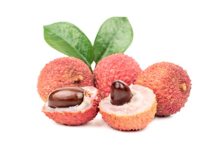 Lychee fruit on white backgroundの写真素材