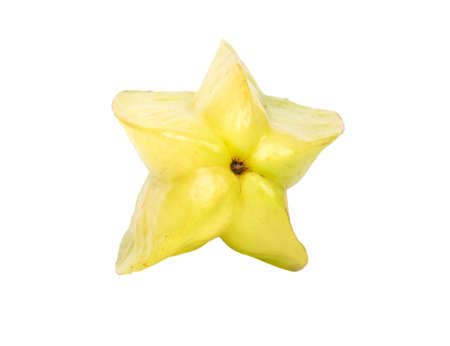 Ripe yellow carambola fruit isolated on white background