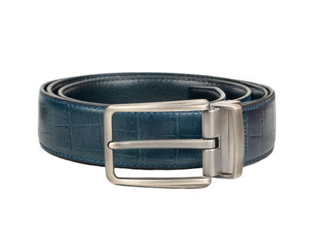 Mens leather belt isolated on white background