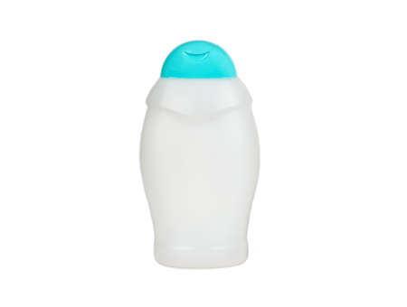 Plastic shampoo bottle isolated on white backgroundの写真素材