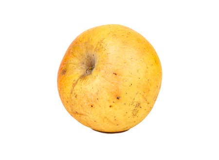 Sluggish yellow apple isolated on white backgroundの写真素材