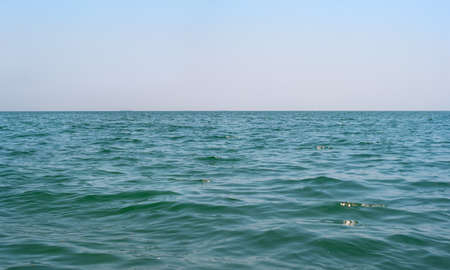 Black sea waves close up on a summer dayの写真素材
