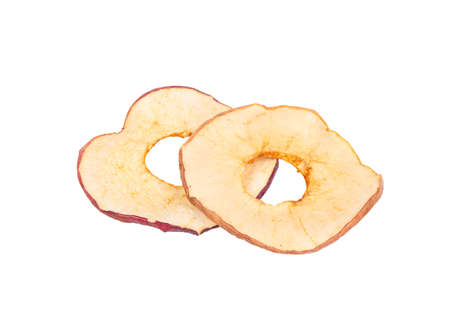 Two Apple chips isolated on white backgroundの写真素材